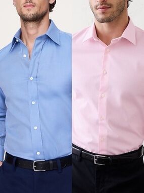 Banana Republic Bundle of 2 Light Blue and Soft Pink Dress Shirts
